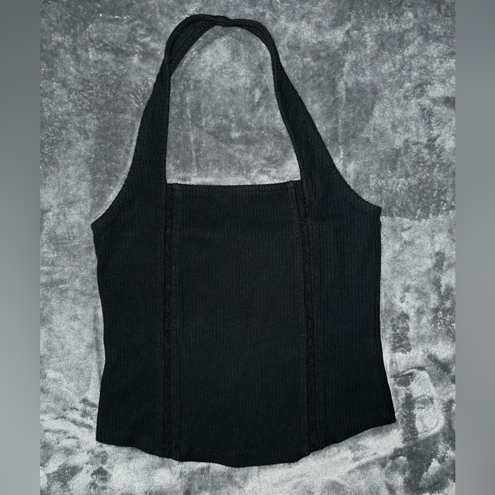 American Eagle Women’s Black Lace Halter Tank Top (Small)